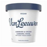 Van Leeuwen Vegan Cookies & Cream Caramel Swirl (14 Oz) · Nothing makes us happier than this Vegan Cookies & Cream Caramel Swirl Ice Cream. Cream-fill...