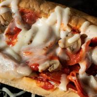 Pizza Classic Sub · Pepperoni, ham, premium mozzarella, mushrooms & pizza sauce