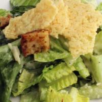 Caesar Salad · Freshly-torn Romaine lettuce with house Caesar dressing, shredded Parmesan, and garlic herbe...