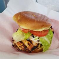Grilled Chicken Breast · With mayo, lettuce and tomato, choice of bread- pita pocket, bun or French bread.