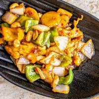 Kung Pao Chicken (Large) · Peanut, water chestnut, onion, green pepper; spicy brown sauce.
