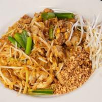 Pad Thai · Stir fried rice noodles with egg, bean sprouts, scallion in special tamarind sauce with grou...