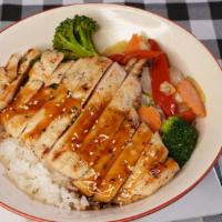 Chicken Teriyaki · Pick the proteins, select choices of rice or lo mein noodles served with sauteed vegetables