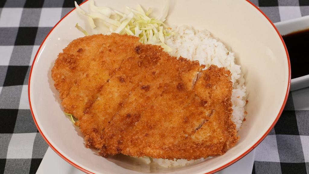 Pork Kutsu · With kutsu sauce and served with steamed rice