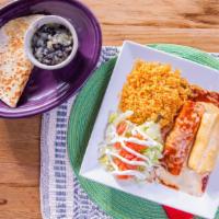 Super Combo · One beef of chicken chimichanga, one beef or chicken enchilada, one cheese quesadilla, black...