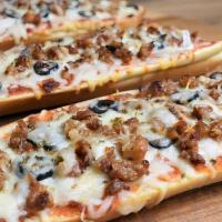 French Bread Pizza · Comes with Sausage, pepperoni & bacon