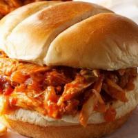Bbq Chicken Sandwich  · Smoked chicken with our BBQ sauce. Served with waffle fries.