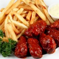 Mild Wings With Fries · Delicious chicken wings baked, then deep-fried to perfection and tossed in Mild hot sauce. S...