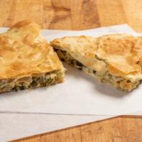 Six Veggie Pie (1/4 Pie) · Spinach, Leek, Chichory, Green Onions, Endive, Stamnagathi. Plus couple of cheeses and extra...