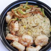 Hibachi Shrimp · 9 pieces of delicious grilled shrimp cooked in garlic butter.