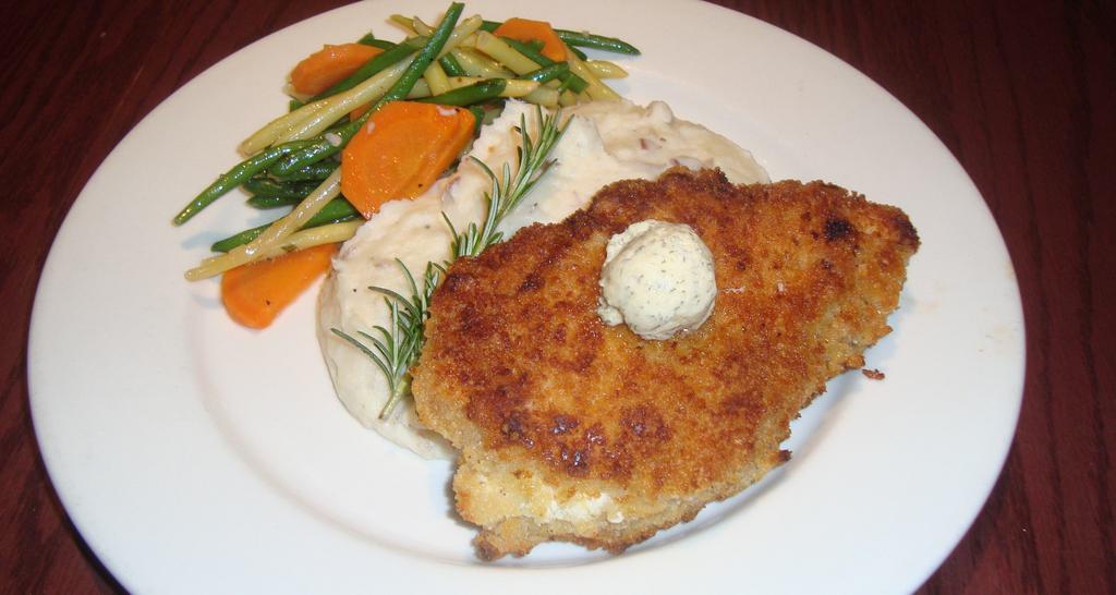 Stuffed Chicken Breast · Hou faves. Garlic-herb cream cheese, today's vegetable, honest gold mashers. 1050 cal.