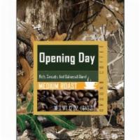 Deer Camp ® Opening Day™ Featuring Real Tree Edge™ Colors 12 Oz Medium Roast Ground Coffee · Deer camp® opening day™ coffee is a propriety blend of coffee beans medium roasted to perfec...
