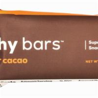 Super Cacao Why Bar · 2.3 oz bar.  Gluten Free. Soy Free. Dairy Free. 

Why Bars curb your appetite, taste great a...