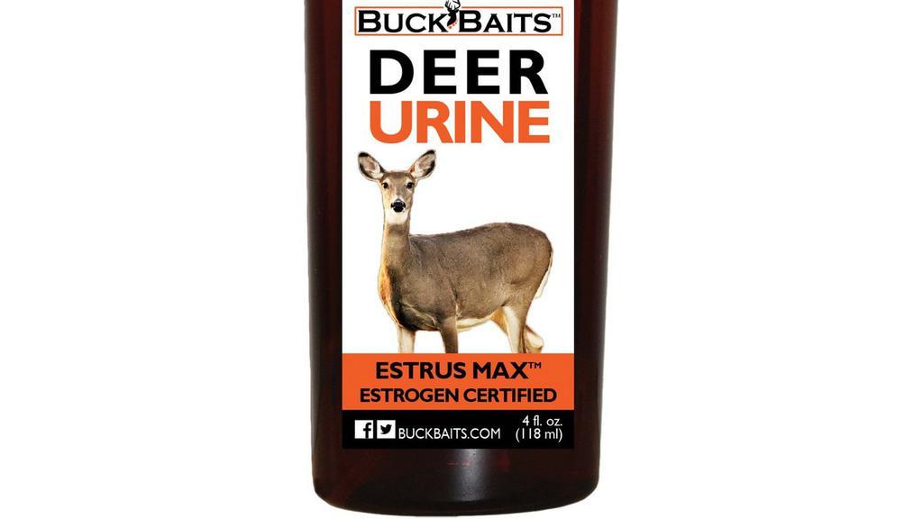 Estrus Max Doe In Heat Certified At Peak Estrus 4 Oz · Due to products effectiveness, please read our warning: for your safety, it is very important not to apply to persons or clothing. It’s extremely effective and can be dangerous if handled incorrectly. Due to the effectiveness of our products buck baits, LLC accepts no responsibility for accidents and injuries. Do not consume. Keep out of reach of children. Wash hands after use. Use at your own risk.