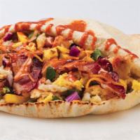 Awakin With Bacon Breakfast Pita · Bacon, Fresh Cracked Egg and Hash Brown your choice of toppings.