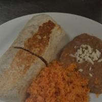 Burrito Dinner · Served with rice and beans. Burritos come with Beans, lettuce tomato, cheese, sour cream, an...
