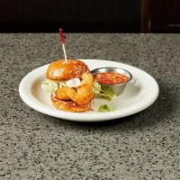 Fried Shrimp Slider · Sesame Bun, Shredded Lettuce, Remoulade, Cocktail Sauce on the Side
