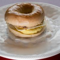 Bacon, Sausage, Or Ham With Egg And Cheese · on Bagel, Biscuit, or English Muffin. Add  Croissant for an additional charge.