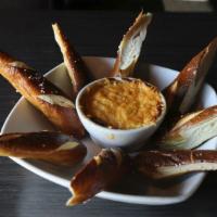 Jalapeno Pretzel Dip · Creamy and spicy dip served with fresh baked pretzels.