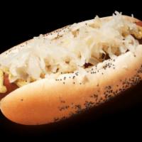 Nick'S Signature New York Dog · Jumbo all beef. Steamed poppy seed bun with deli mustard, grilled onions, and topped with sa...