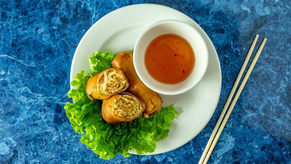 Fried Egg Rolls (3) · Cabbage, carrot, and ground pork.