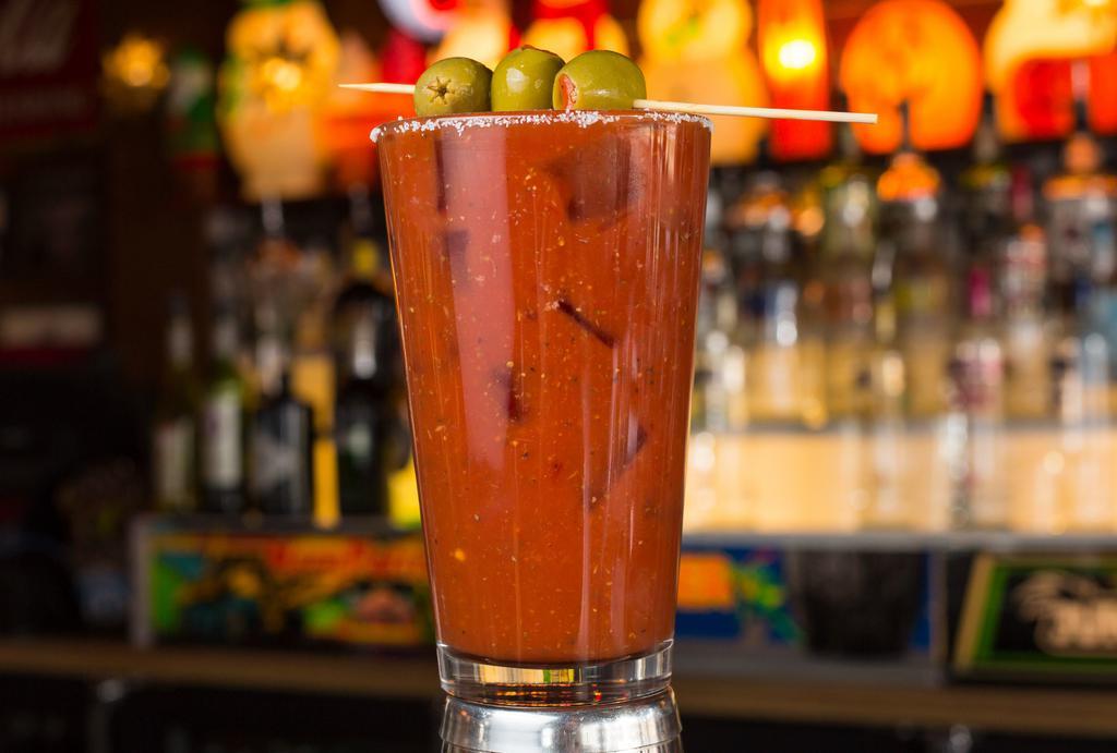 Pickled Bloody Mary · Tito’s vodka, house-made mix, dill pickle juice, fried pickle