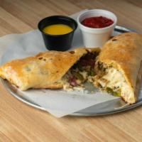 Sausage Roll · Ground Italian sausage, crisp green peppers, onions, and fresh mozzarella cheese with marina...