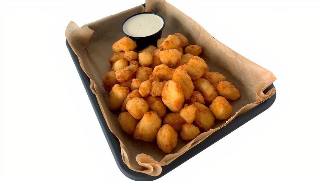New! White Cheddar Cheese Curds · with choice of dipping sauce