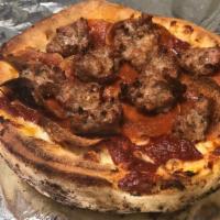 6 Inch Deep Dish · A personal deep dish pizza made with fresh dough, garlic & herb butter, mozzarella cheese, J...