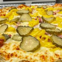 Dilemma (16 Inch Mega) · If you like pickle dogs at the Minnesota state fair you are gonna love this pizza!