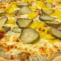 Dilemma (12 Inch Medium) · If you like pickle dogs at the Minnesota state fair you are gonna love this pizza!