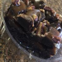 Rockslide Brownie · Contains nuts. Chunky chocolate brownie, smothered in caramel and pecans.