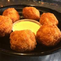 Mac & Cheese Balls · Served with our rooster sauce.