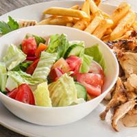 Chicken Shawarma Plate · Chicken  and salad
Garlic saus only
No come with bread or rice