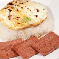 餐肉煎蛋飯 / Spam & Egg Over Rice · Veggie Ham Option