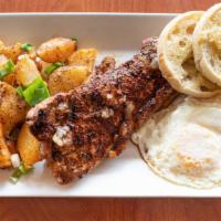 Steak & Eggs · New York strip served with eggs, home fries, & toast