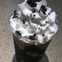 Oreo Espress Frappe 😋 · Oreo cookies,milk chocolate, espresso, milk, and ice blended. 16OZ