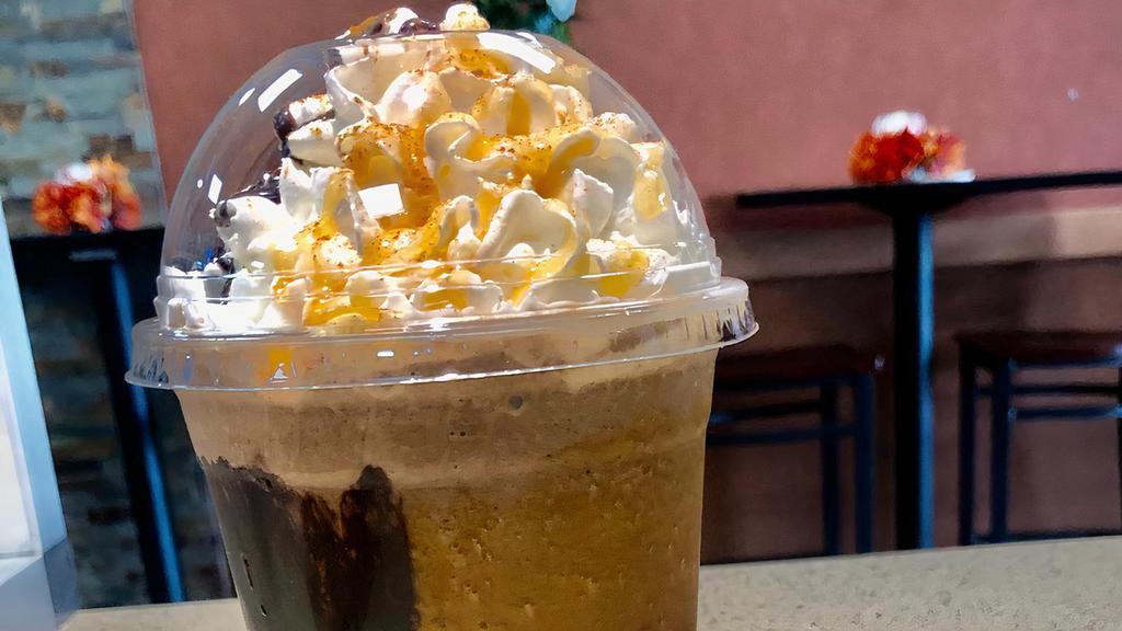 Milwaukee Mocha Frappe 🤩 · White chocolate, espresso, milk,  caramel, and ice blended.