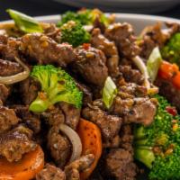 Mongolian Bowl · Your choice of protein with green onions, bean sprouts, broccoli, carrots and mushrooms in o...