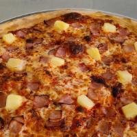 Hawaiian · Ham, pineapple, and mozzarella/provolone cheeses