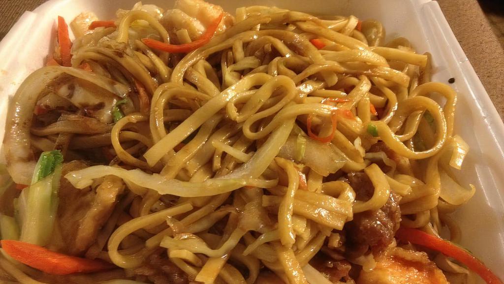 House Lo Mein · Chicken, beef, and shrimp.