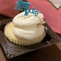 Birthday Surprise · A Gigi’s twist on a birthday cake batter cupcake frosted with scrumptious buttercream frosti...