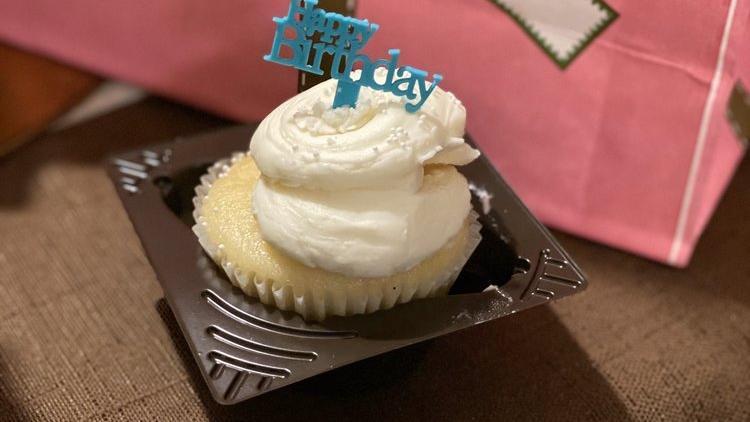 Birthday Surprise · A Gigi’s twist on a birthday cake batter cupcake frosted with scrumptious buttercream frosting and mixed sprinkles.