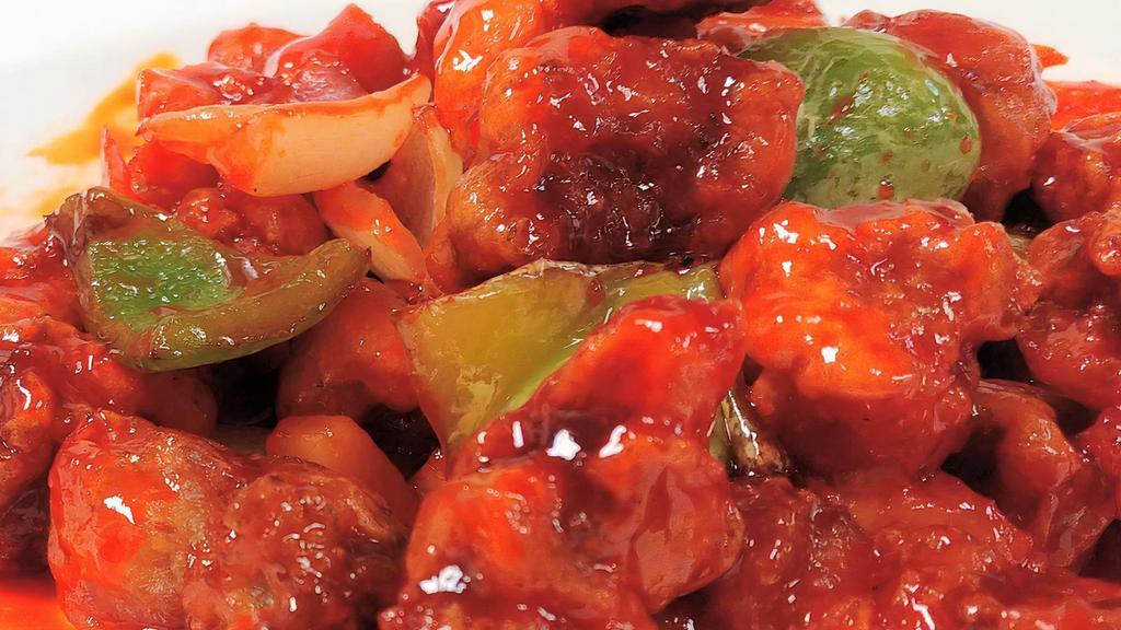 Sweet And Sour Pork · Breaded chunks of pork in a sweet and sour sauce.