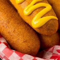 Grilled Cheese Corndog · 3 pieces of corn dog grilled on cheese