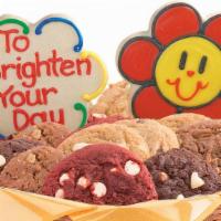 Smiling Face Daisies Basket · Two specialty cookies along with your choice of cookie tray. These daisy cookies are sure to...
