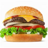 King Classic · Single burger with sautéed onions and garlic, lettuce, tomato, provolone cheese, and a small...
