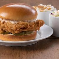 Famous Chicken Sandwich Combo · Lee's new Chicken Sandwich! Includes a chicken filet with chipotle ranch and pickles on a br...
