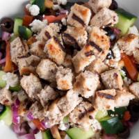 Greek Bowl · All-natural turkey burger, tomatoes, black olives, cucumber, red onions, and feta cheese. Gl...