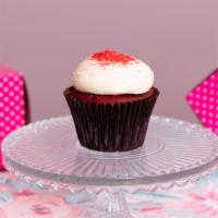 Famous Red Velvet · Red Velvet Cake Cream Cheese frosting, topped with red sugar crystals